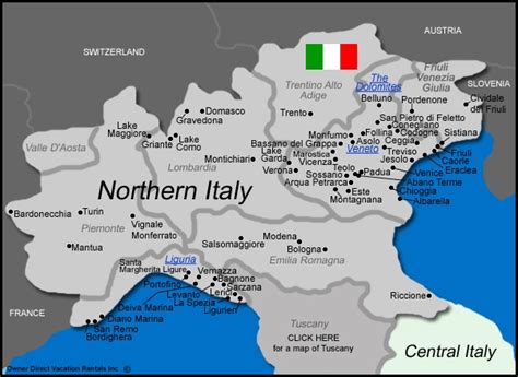list of cities in italy|Map of Northern Italy .